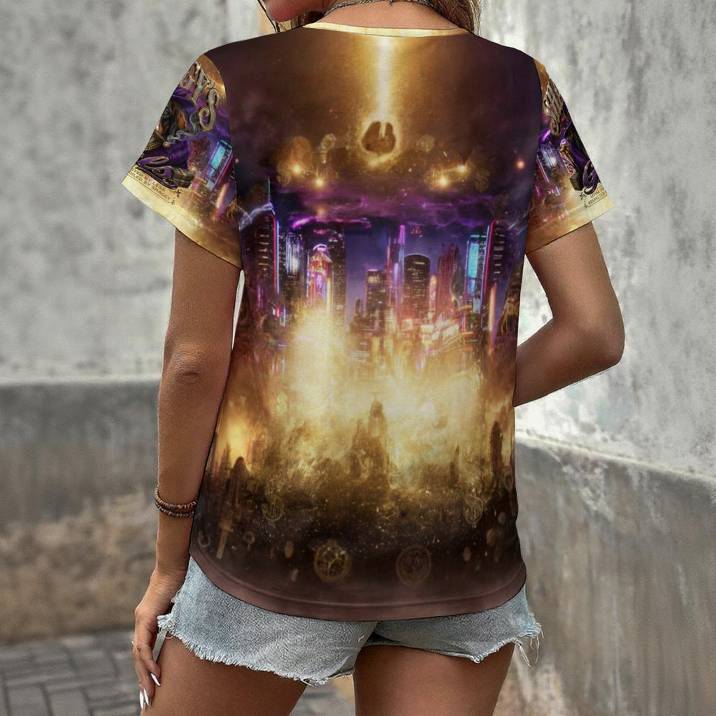 All-Over Print Women's V-neck T-Shirt