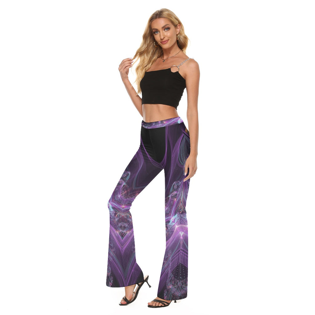 All-Over Print Women's High Elastic Flare Pants