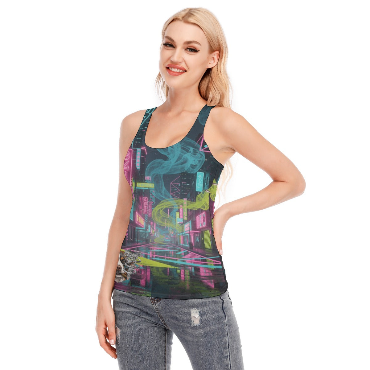 All-Over Print Women's Racer Vest | 190GSM Cotton