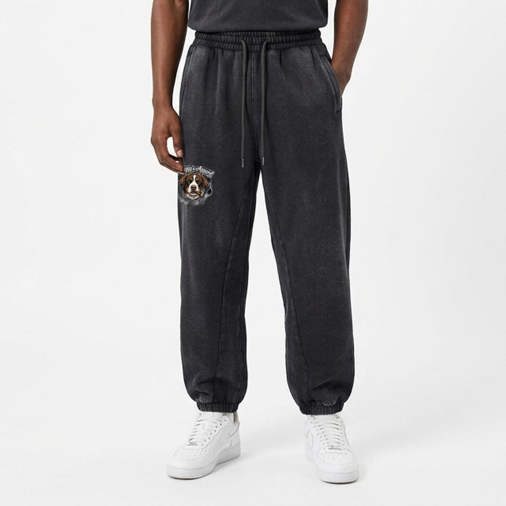 Heavyweight Fleece-Lined Washed Jogger Pants for Men|355GSM DTG