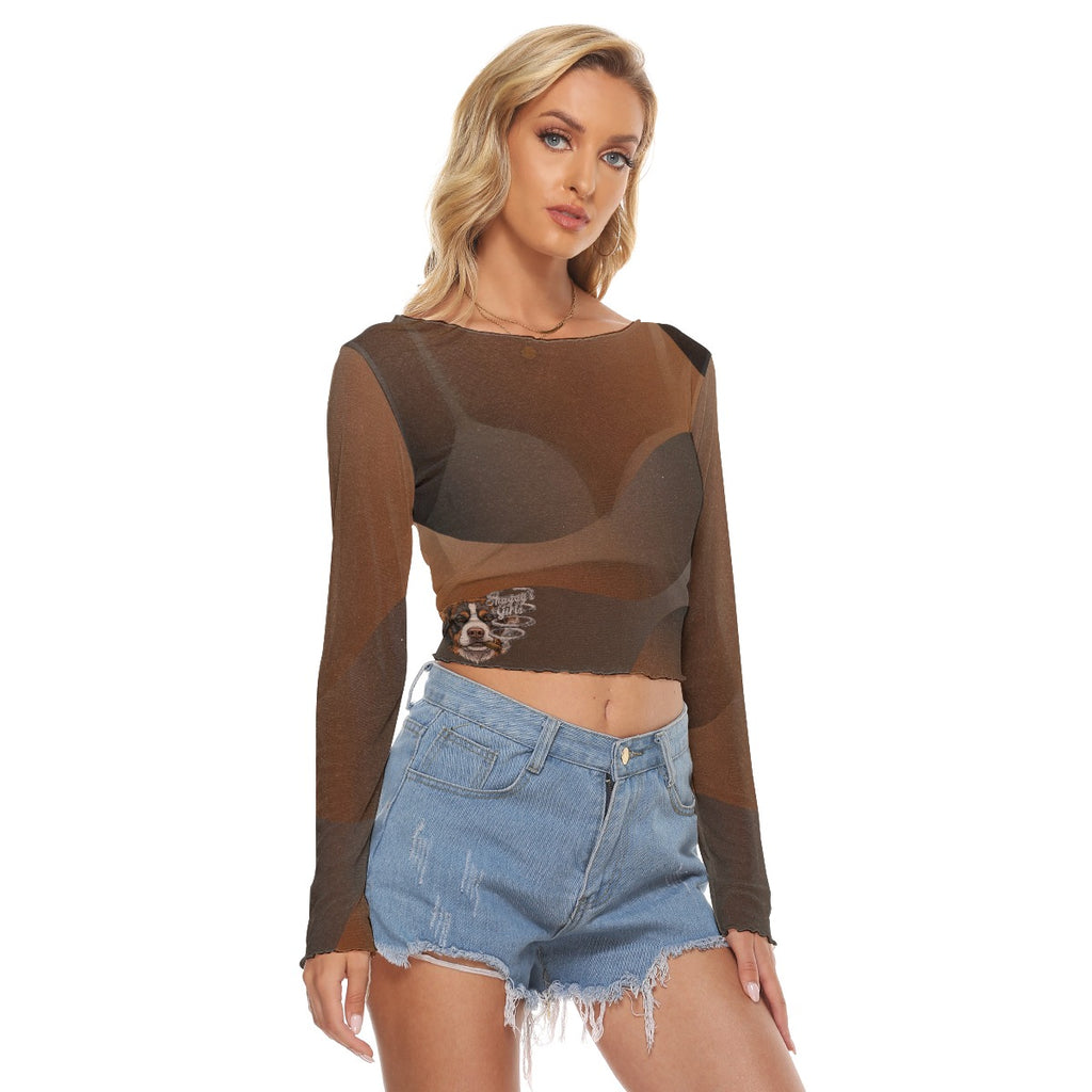All-Over Print Women's Mesh Long Sleeves T-shirt