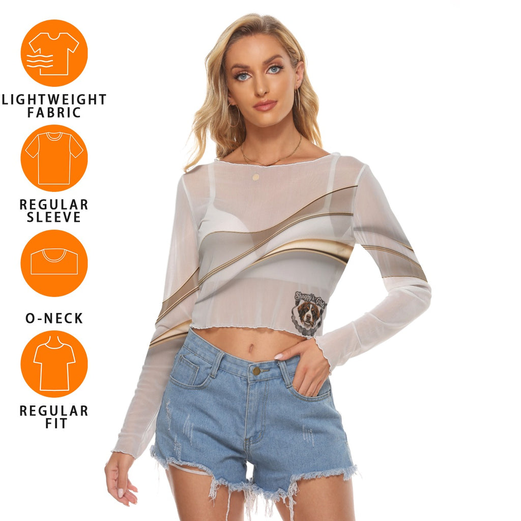 All-Over Print Women's Mesh Long Sleeves T-shirt